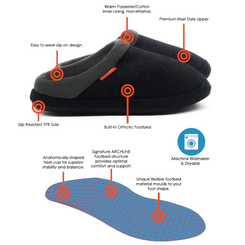 Axign Unisex Archline Orthotic Slip-On Slippers - Hopp Footwear Australia
